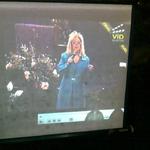 This is a picture of First Lady Aimee ministering bye video to the people of Pakistan.